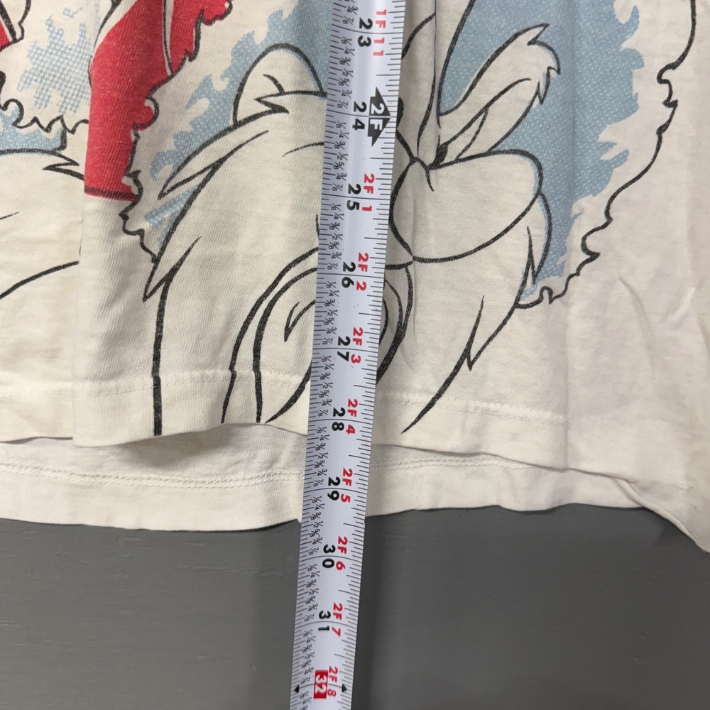 Looney Tunes Shirt White Vintage 1993 Christmas AOP All Over Print XL - Picture 3 of 6